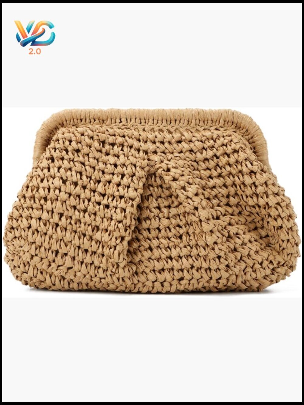 Woven Straw Clutch Purse Summer Beach Crossbody Bag Kiss Lock Chain Strap